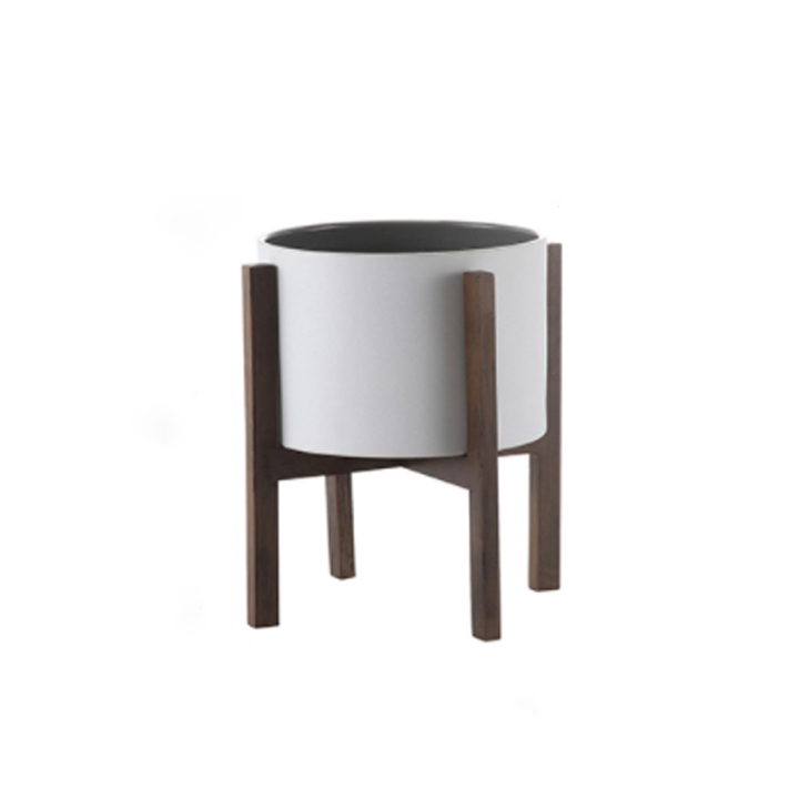 Albero Flower Pot - White + Grey