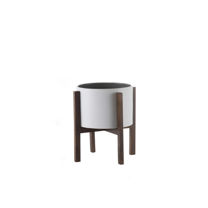 Albero Flower Pot - White + Grey