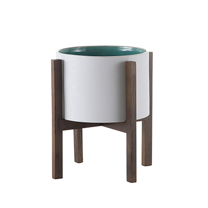 Albero Flower Pot - White + Blue