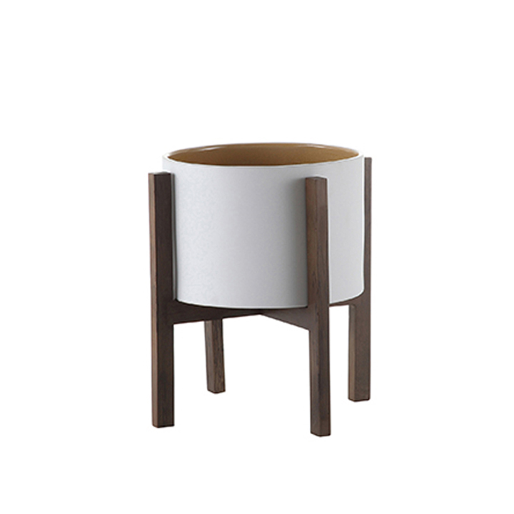 Albero Flower Pot - White + Yellow