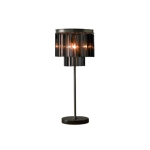 Vivace Table Lamp (Smoke Glass + Black Iron)