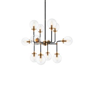 Vermilion Brass + Clear Glass Light - Pendant Lamp